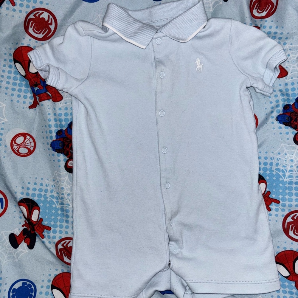 Ralph Lauren Sky Blue Polo Romper